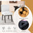 Dining Chairs Set of 4 Fabric Upholstered Kitchen Chairs with Padded Seat and Rubber Wood Legs-White+Gray