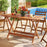 54.5 Inch x 27.5 Inch  Patio Dining Table with Teak Painting and Umbrella Hole