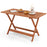 54.5 Inch x 27.5 Inch  Patio Dining Table with Teak Painting and Umbrella Hole