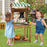Double-Sided Mud Kitchen with Canopy and Chalkboard for 3+ Years Old-Natural