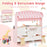 Double-Sided Kids Play Kitchen Set with Canopy and 2 Seats
