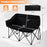 Double Camping Chair with Cup Holders Glass Racks and Mesh Pockets