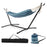 Portable Indoor Outdoor 2-Person Double Hammock Set with Stand and Carrying Cases-Blue