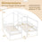 Double Twin Size Wooden Bed Frames with Built-in Table for Kids-White