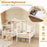 Double Twin Size Wooden Bed Frames with Built-in Table for Kids-White