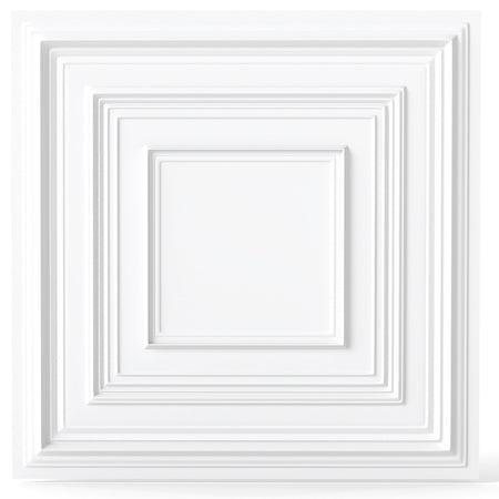 Drop Ceiling Tiles 24" x 24" PVC Ceiling Panels with 3D Decorative Patterns 12-Pack-White