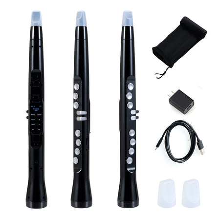 Electronic Wind Instrument Synthesizer Rechargeable Digital Saxophone-Black