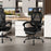 Ergonomic Office Chair High Back Mesh Desk Chair with Retractable Footrest-Black