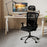 Ergonomic Office Chair with 3D Headrest and Reclining Backrest-Black