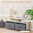 Fabric Chest of Drawers with 2 Drawers and 2 Open Shelves-White