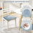 Fabric Kitchen Side Chairs with Rubber Wood Frame and Padded Seat-White