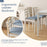 Fabric Kitchen Side Chairs with Rubber Wood Frame and Padded Seat-White
