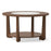 Farmhouse Accent Round Coffee Table with 2-Tone Tabletop and Open Storage Shelf for Living Room-Brown