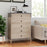 Farmhouse Chest Dresser of Drawers Tall Storage Organizer-Grey