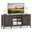 Farmhouse TV Stand for TVs up to 65 Inch Entertainment Center with 2 Storage Cabinets-Gray