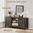 Farmhouse TV Stand for TVs up to 65 Inch Entertainment Center with 2 Storage Cabinets-Gray