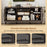 Farmhouse TV Stand for TVs up to 65 Inch Entertainment Center with 2 Storage Cabinets-Gray