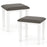 Faux Leather Vanity Stool Chair Set of 2 for Makeup Room and Living Room-Gray and White