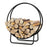 Firewood Log Hoop 20 Inch Round Heavy-duty Metal Curved Log Rack with Stand