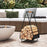 Firewood Storage Rack Heavy-duty Metal Log Holder with Handle and Square Rack