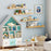 24 Inch Kids Bookshelf Set of 4 Wall-Mounted Picture Ledge Shelf-Natural