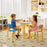Flower-shaped Children Table Set Wooden Play and Activity Table with 2 Colorful Chairs and Stools-Multicolor