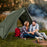 Foldable 2-Person Camping Cot Tent with Pop-up Tent Shelter and Portable Wheeled Bag-Green