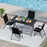 Foldable Outdoor Dining Table 48inch x 30inch Rectangular Metal Patio Table with Slatted Tabletop-Black
