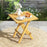 Teak Wood Square Coffee Table with X-shaped Legs and Slatted Tabletop