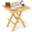Teak Wood Square Coffee Table with X-shaped Legs and Slatted Tabletop