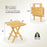 Patio Folding Side Table with X-shaped Legs and Slatted Tabletop