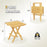 Teak Wood Square Coffee Table with X-shaped Legs and Slatted Tabletop