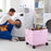 Foldable Utility Cart on 4 Rotate Wheels with Cup Holder