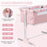 Folding Baby Bassinet Bedside Sleeper with 4 Adjustable Heights-Pink