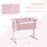 Folding Baby Bassinet Bedside Sleeper with 4 Adjustable Heights-Pink