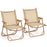 Folding Camp Chairs Set of 2 Lightweight Beach Chairs-Beige