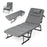 Folding Camping Cot with Mattress 3 in 1 Convertible Single Sofa Chaise Lounge Chair Sleeper-Gray
