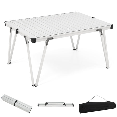 Folding Camping Table Picnic Table with Storage Bag and Waterproof Desktop