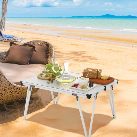 Folding Camping Table Picnic Table with Storage Bag and Waterproof Desktop