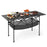 Patio Folding Camping Table with Roll-up Tabletop and Mesh Basket