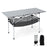 Patio Folding Camping Table with Roll-up Tabletop and Mesh Basket