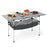 Patio Folding Camping Table with Roll-up Tabletop and Mesh Basket