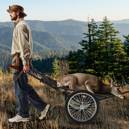 550 LBS Folding Deer Game Cart with Polyester Liner for Hunting