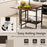 Folding Dining Table with Expandable Laptop with Wine Rack and Wheels-Rustic Brown