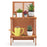 Folding Garden Potting Bench with 2-tier Storage Shelves and Teak Oil Finish for Garden Yard Balcony
