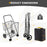 Folding Rolling Shopping Cart with Waterproof Liner and Basket-Black