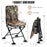 Swivel Folding Chair with Backrest and Padded Cushion