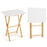Folding TV Tray Tables Set of 2 for Small Spaces Bedroom and Living Room-White