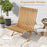 Folding Teak Wood Outdoor Lounge Chair with Slatted Seat and Backrest