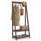 Freestanding Clothes Rack with 3 Hooks and 2 Shelves-Walnut